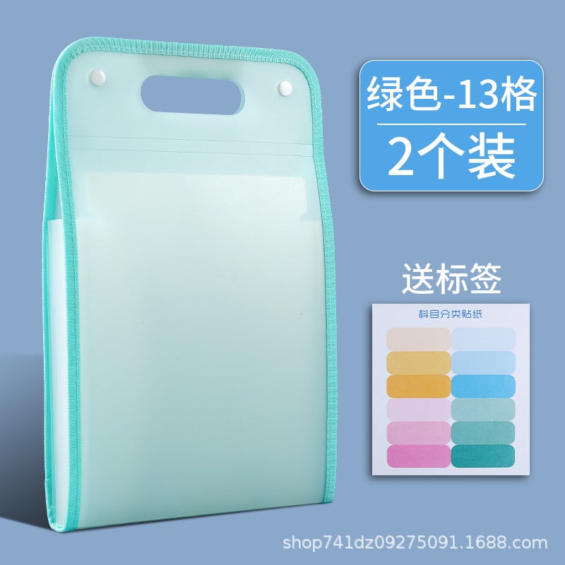 File Bag Clip Organ Bag Test Paper Storage Bag Subject A4 Satchel Large Capacity Paper Classification Student Sorting Classification - Image 1